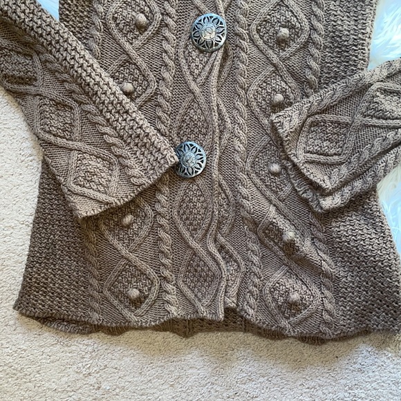 Free People | M cable knit cardigan sweater with 3 sun  buttons - Picture 5 of 6